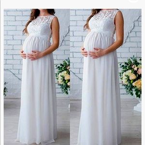 White maternity wedding dress